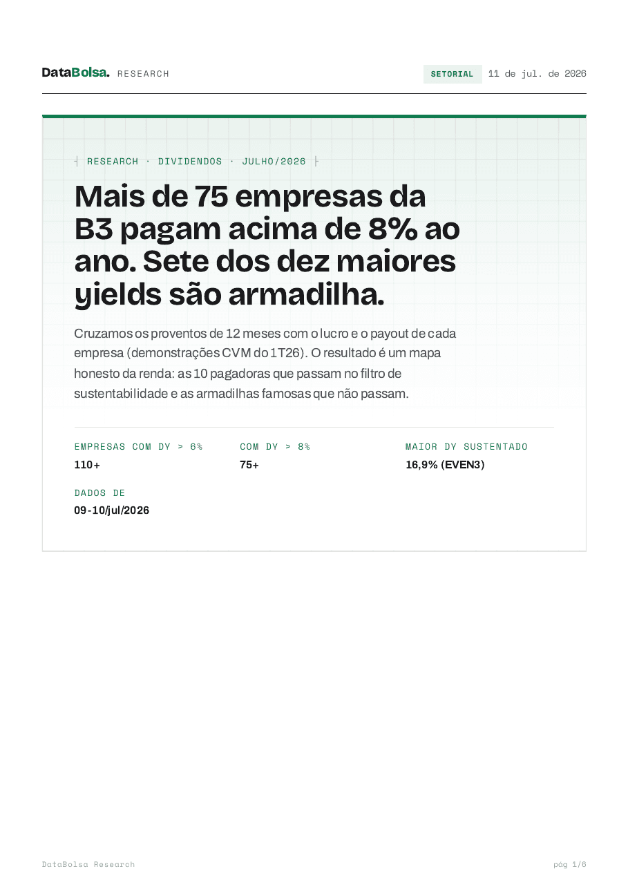 Capa de Raio-X dos dividendos da B3